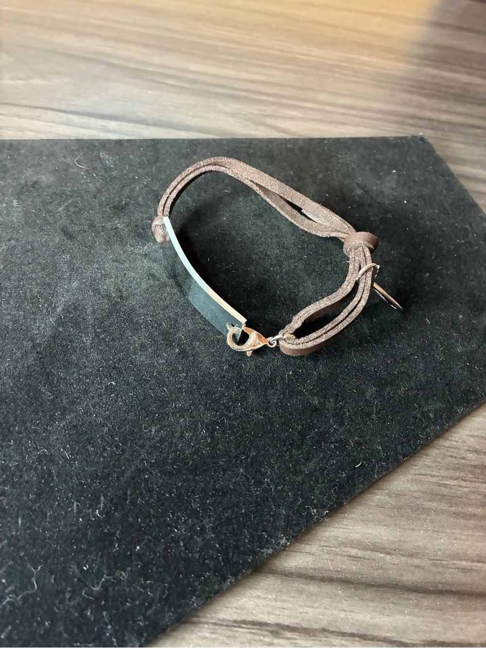 Plunder Brown Leather Bracelet w/ Silver Plate